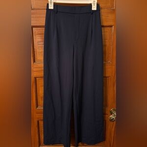 HALARA Petite High Waisted Straight Leg Work Pants with Pockets in Midnight Blue